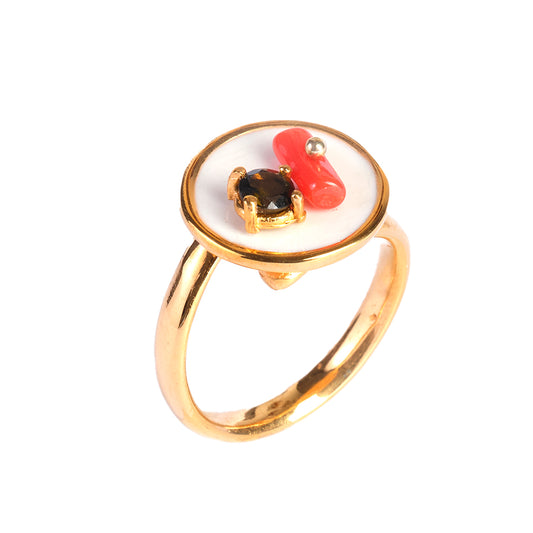 Anello tondo bianco Color