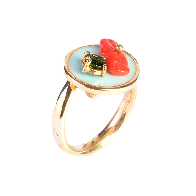 Anello tondo celeste Color