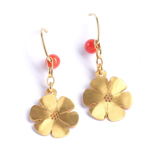 Orecchini Fiori e corallo