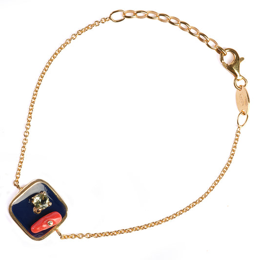 Bracciale quadrato blu Color