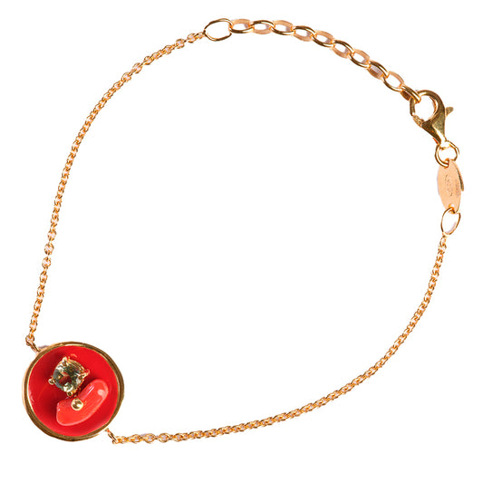 Round red bracelet Color