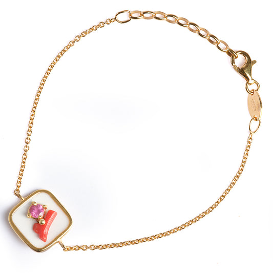 Bracciale quadrato bianco Color