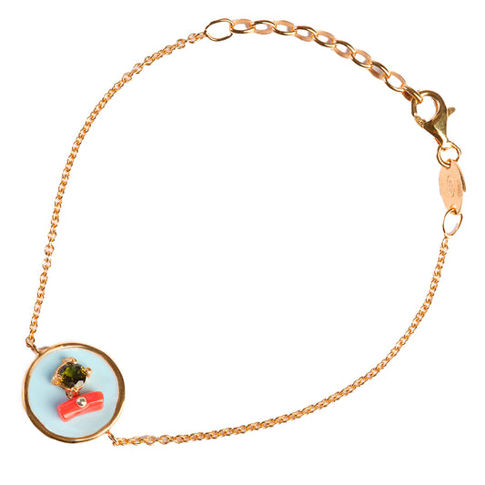 Round bracelet in light blue colour