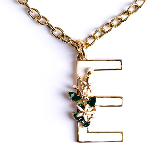 Ciondolo Lettera E con Zagara Bloom