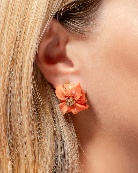 Orecchini Fiori Living Coral