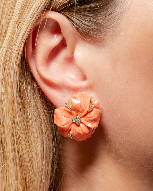 Orecchini Fiori Living Coral