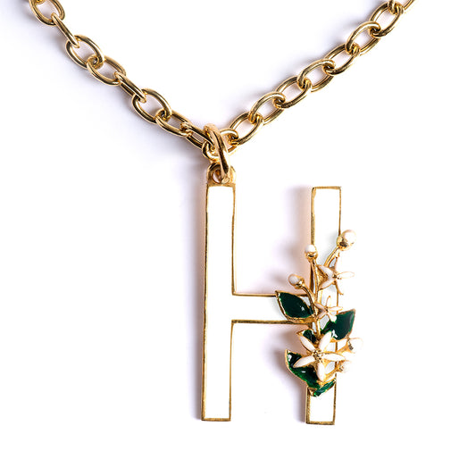 Ciondolo Lettera H con Zagara Bloom