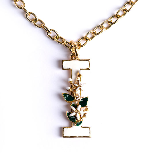 Ciondolo Lettera I con Zagara Bloom