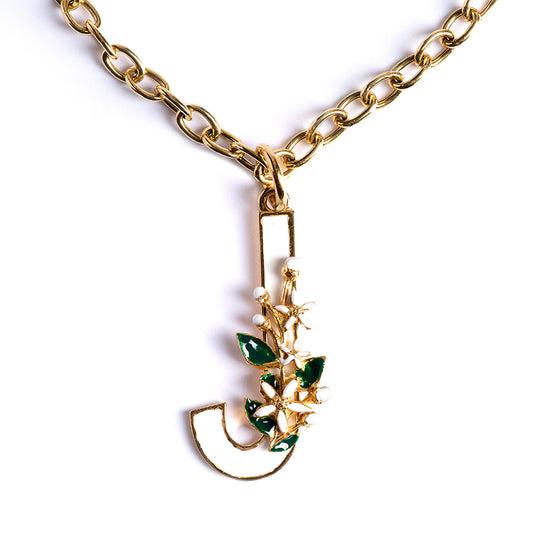 Ciondolo con Lettera J con Zagara Bloom