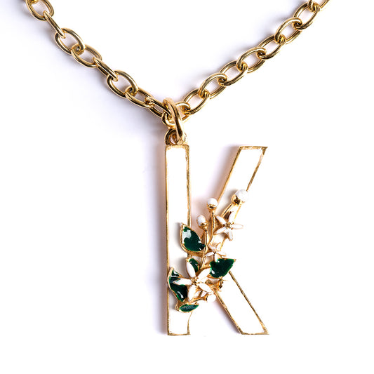 Ciondolo Lettera K con Zagara Bloom