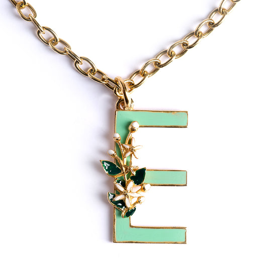 Ciondolo Lettera E con Zagara Bloom