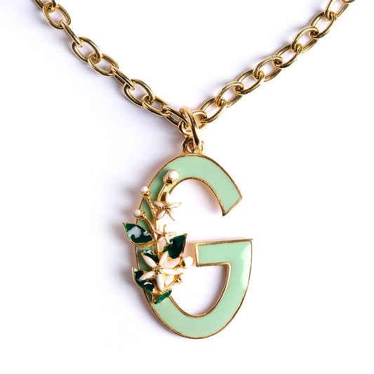 Ciondolo Lettera G con Zagara Bloom