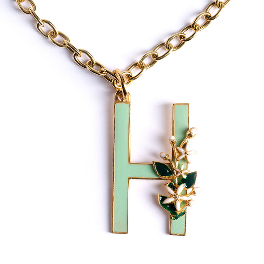 Ciondolo Lettera H con Zagara Bloom