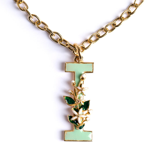 Ciondolo Lettera I con Zagara Bloom