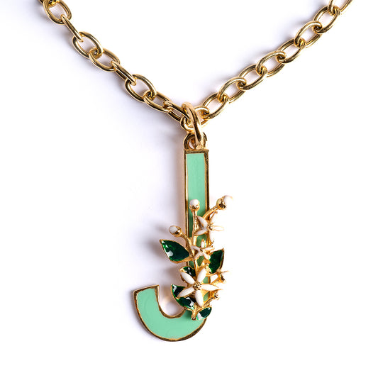 Ciondolo con Lettera J con Zagara Bloom