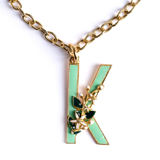 Ciondolo Lettera K con Zagara Bloom