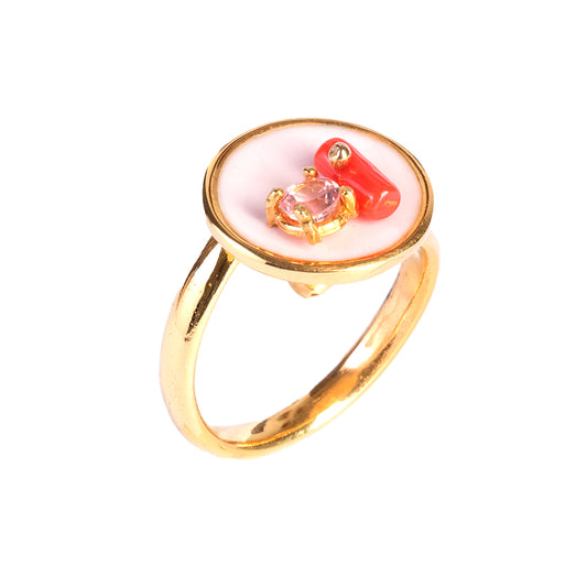 Pink color round ring