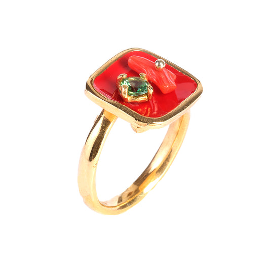 Red square ring Color