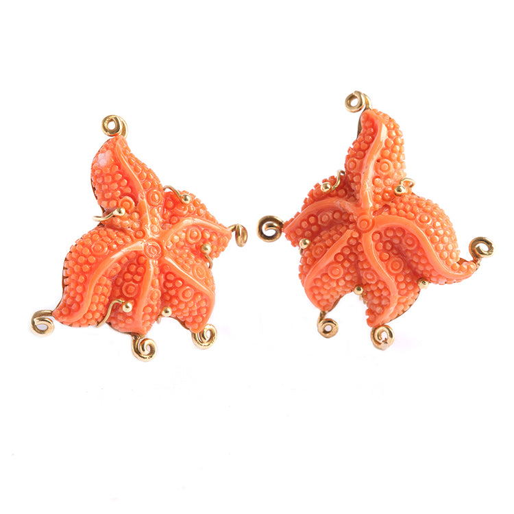 Living Coral Starfish Earrings