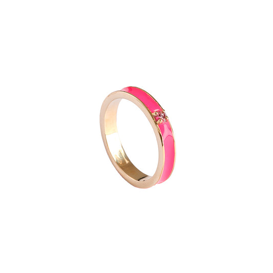 Fuchsia Ring with Red Ruby Circle