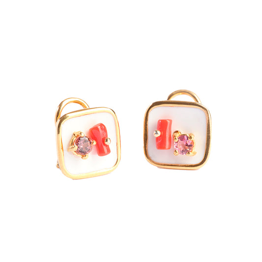 White square earrings Color